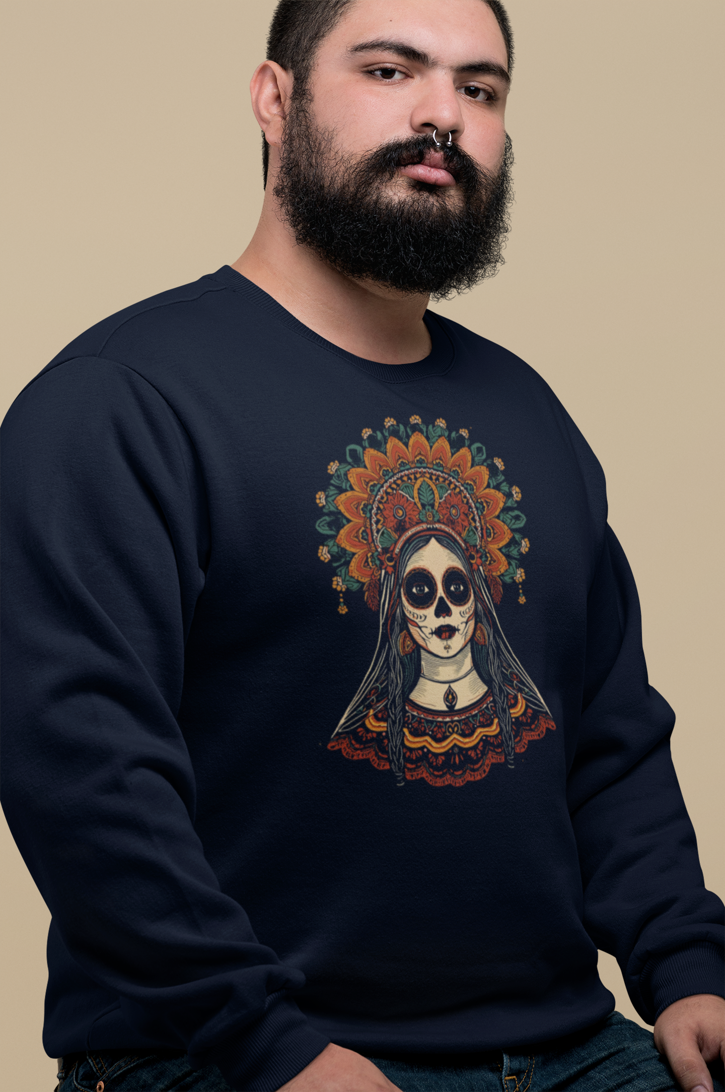 👑 Sudadera unisex. Catrina Solar –  Día de Muertos
